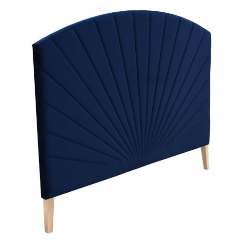 Tête de lit  L.145 cm EMPIRE velours bleu vue 3/4