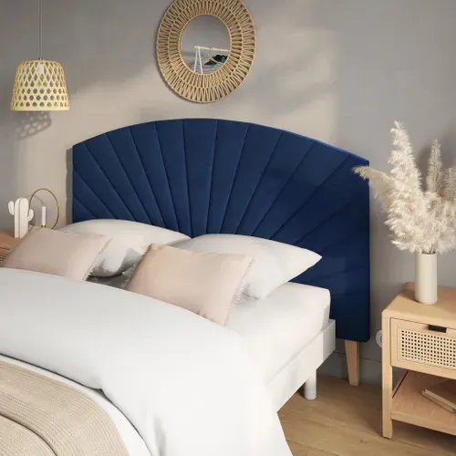Tête de lit  L.165 cm EMPIRE velours bleu vue d'ambiance 1