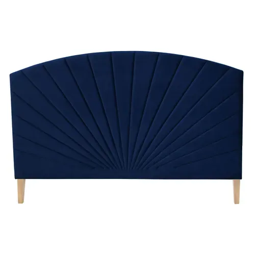 Tête de lit  L.165 cm EMPIRE velours bleu vue de face