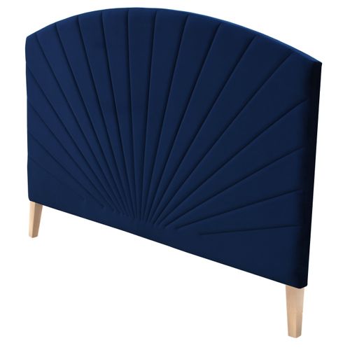 Tête de lit  L.165 cm EMPIRE velours bleu vue de profil