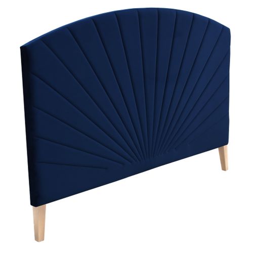 Tête de lit  L.165 cm EMPIRE velours bleu vue 3/4