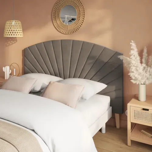 Tête de lit velours L.165 cm EMPIRE velours taupe vue d'ambiance 1