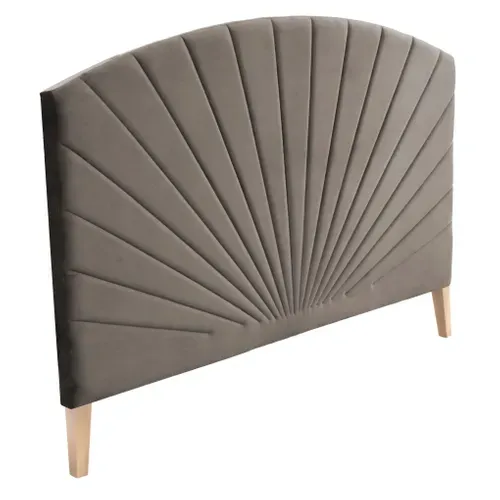 Tête de lit velours L.165 cm EMPIRE velours taupe vue 3/4