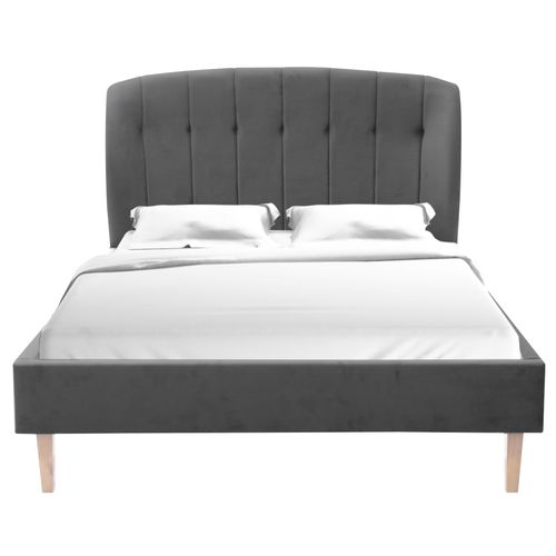 Lit 140x190 cm MARQUIS 2 velours gris