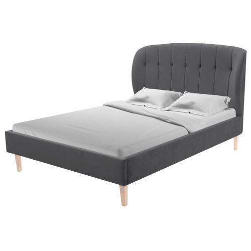 Lit 140x190 cm MARQUIS 2 velours gris