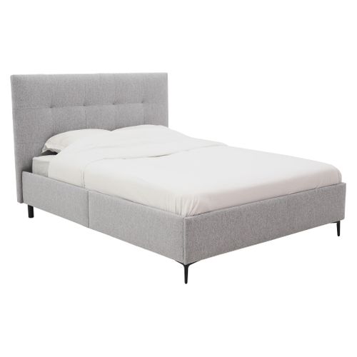 Lit 140x190 cm JAPP 3 tissu gris