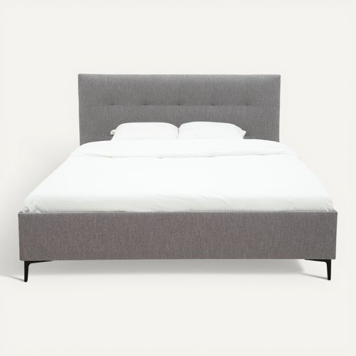 Lit 160x200 cm JAPP 3 tissu anthracite vue de face