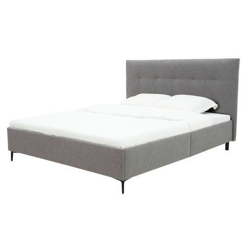Lit 160x200 cm JAPP 3 tissu anthracite vue de profil