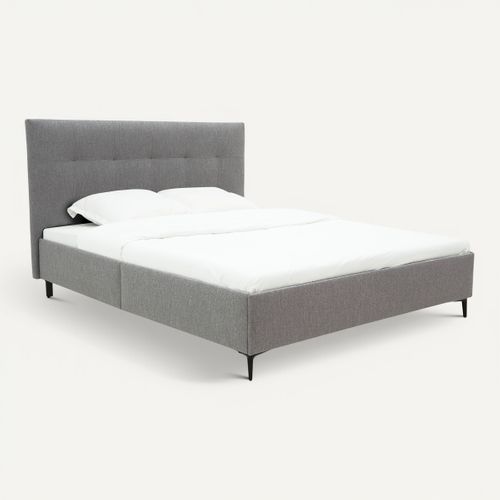 Lit 160x200 cm JAPP 3 tissu anthracite vue 3/4