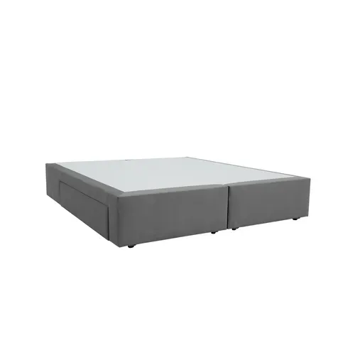 Sommier 2 tiroirs 2x80x200 cm DREAMEA EDITION SOMAX velours anthracite vue de profil
