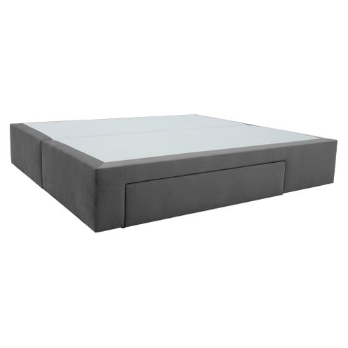 Sommier 2 tiroirs 2x80x200 cm DREAMEA EDITION SOMAX velours anthracite vue 3/4