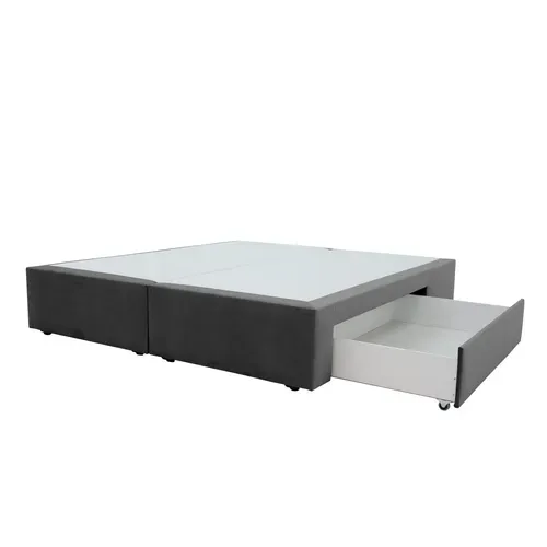 Sommier 2 tiroirs 2x80x200 cm DREAMEA EDITION SOMAX velours anthracite