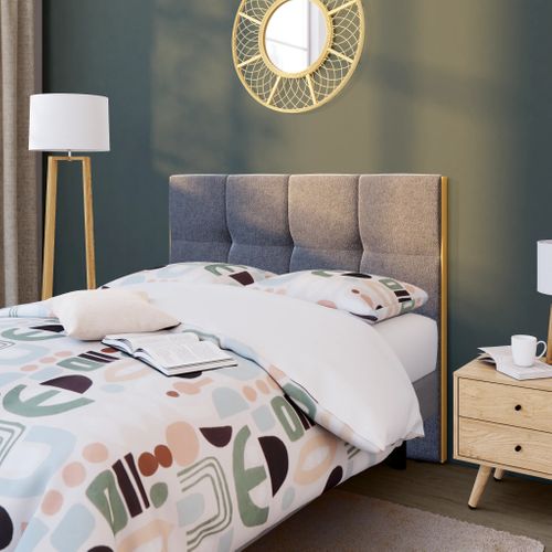 Tête de lit tissu neve gris CLOE anthracite L. 140 cm