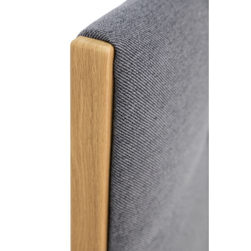 Tête de lit tissu neve gris CLOE anthracite L. 140 cm
