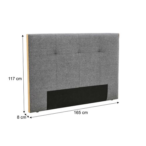 Tête de lit tissu neve CLOE anthracite L.160 cm