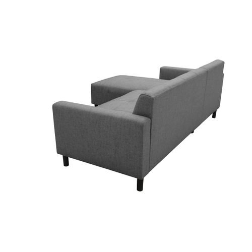Canapé d'angle méridienne réversible YOGI tissu gris anthracite