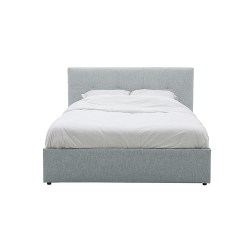 Lit coffre 140x190 cm JAPP 3 tissu gris vue de face
