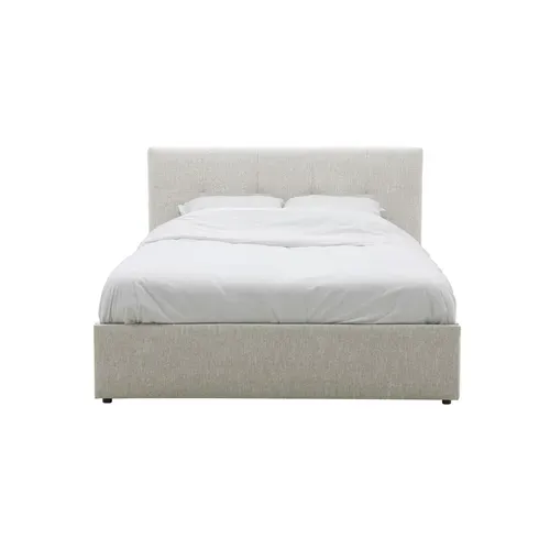 Lit coffre 140x190 cm JAPP 3 tissu taupe vue de face