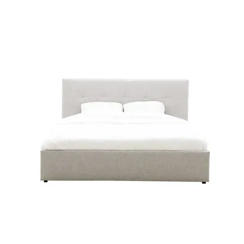 Lit coffre 160x200 cm JAPP 3 tissu taupe vue de face