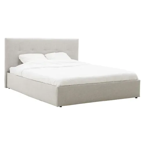 Lit coffre 160x200 cm JAPP 3 tissu taupe vue 3/4