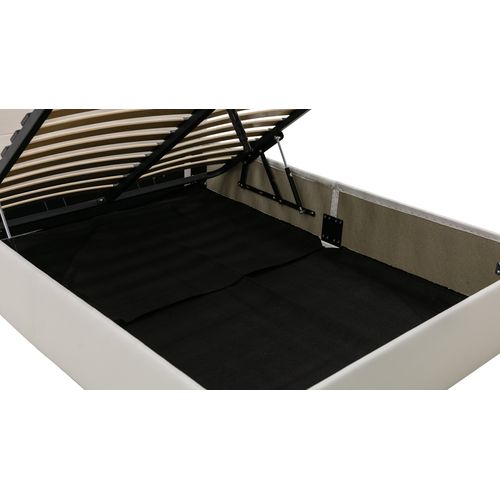 Lit coffre 160x200 cm JAPP 3 polyuréthane blanc