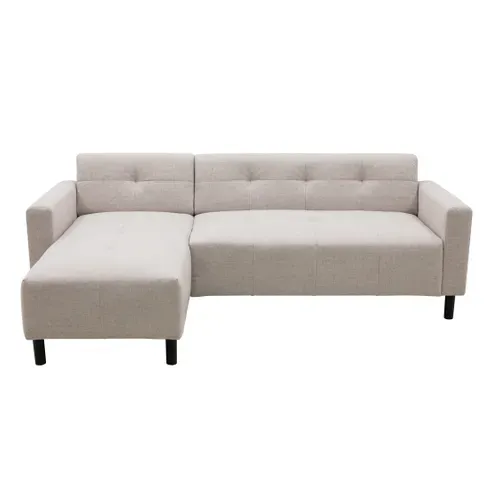 Canapé d'angle méridienne réversible YOGI tissu beige vue de face