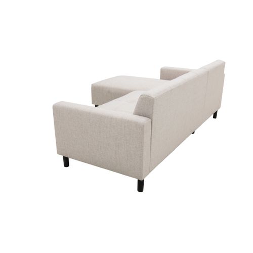 Canapé d'angle méridienne réversible YOGI tissu beige vue de derrière