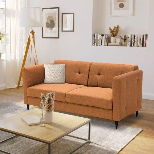 Canapé 3 places BOSTON III tissu Neve terracotta