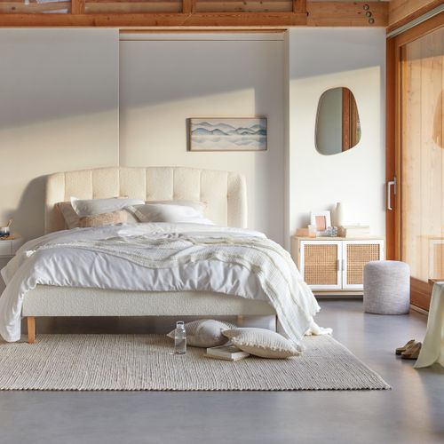Lit 140x190 cm MARQUIS 2 bouclette perle vue d'ambiance 1