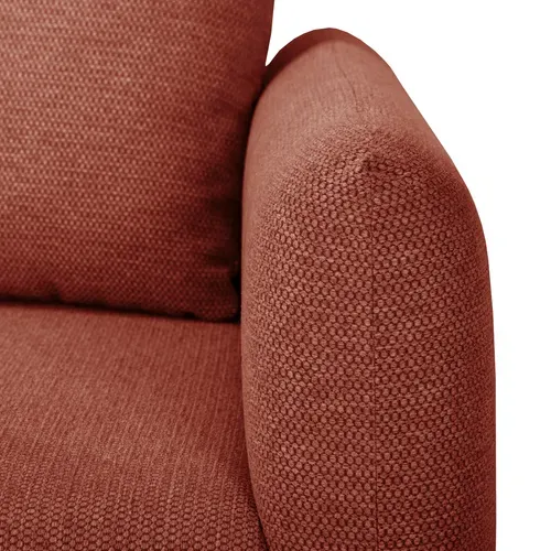 Canapé 2,5 places ALADIN tissu style brique vue accessoires