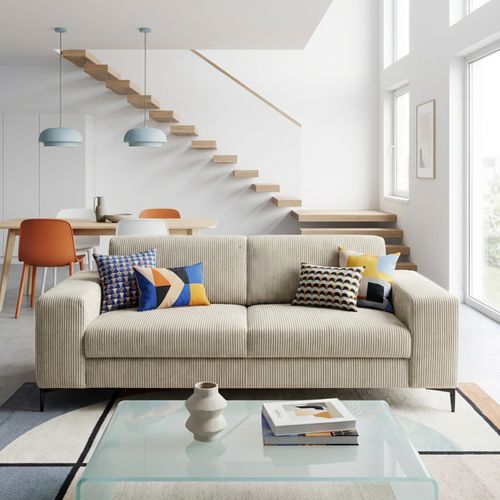 Canapé 3 places GORDON tissu lincoln beige