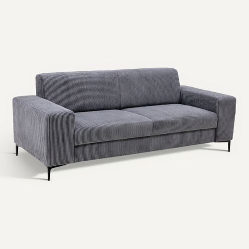 Canapé 3 places GORDON tissu lincoln anthracite vue 3/4