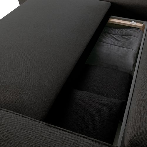 Canapé d'angle convertible LIAM tissu LOFT anthracite/souris