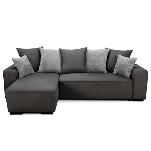 Canapé d'angle convertible LIAM tissu LOFT anthracite/souris