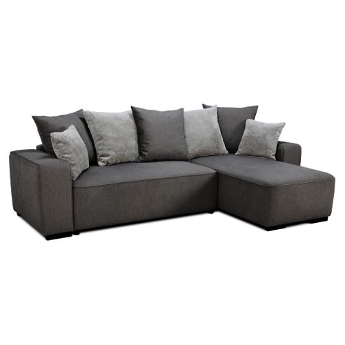 Canapé d'angle convertible LIAM tissu LOFT anthracite/souris