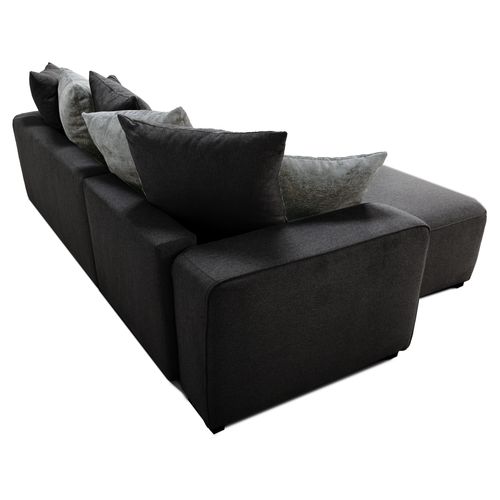 Canapé d'angle convertible LIAM tissu LOFT anthracite/souris