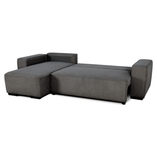 Canapé d'angle convertible LIAM tissu LOFT anthracite/souris