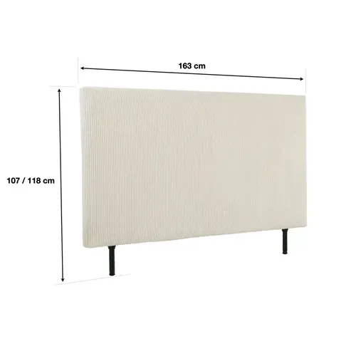 Tête de lit velours côtelé HAVANE beige L.163 cm