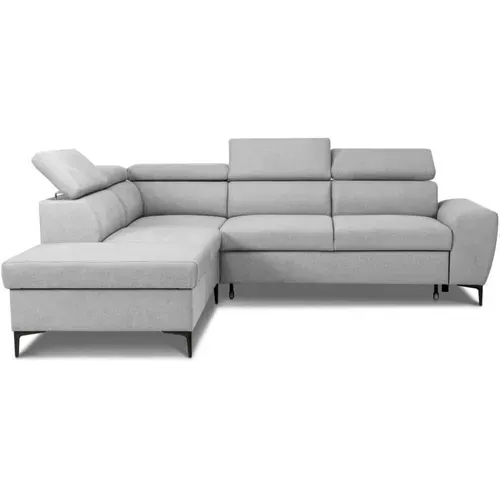 Canapé D'angle Convertible Réversible Avec Coffre - 5 Places - Kasimir - Tissu Gris - 258x79/98x219