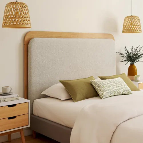 Tête de lit tissu Style VENUS Beige L.168 cm vue d'ambiance 1