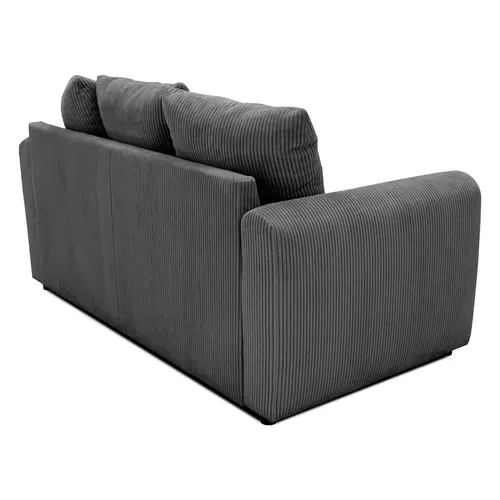 Canapé 3 places fixe ALADIN velours côtelé gris