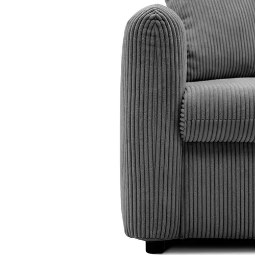 Canapé 3 places fixe ALADIN velours côtelé gris