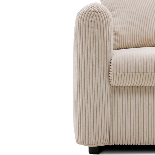 Canapé 3 places fixe ALADIN velours côtelé beige