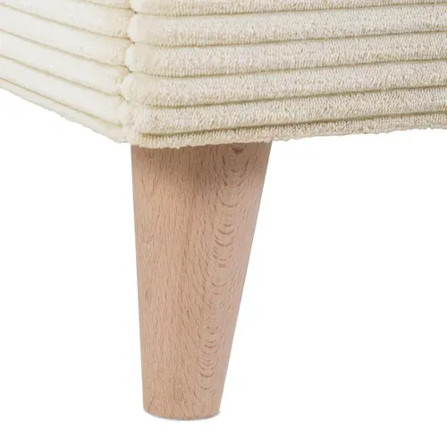 Lit 140x190 cm JAPP velours côtelé beige vue accessoires