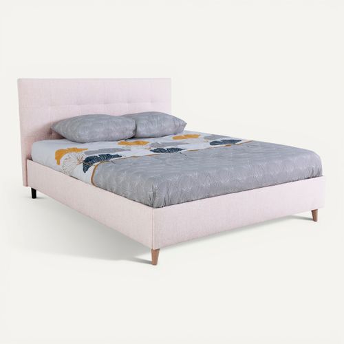 Lit 160x200 cm JAPP tissu beige vue 3/4