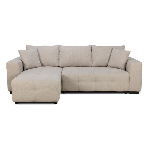 Canapé d'angle méridienne LILOU tissu beige