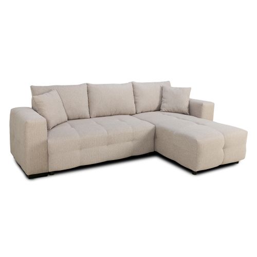 Canapé d'angle méridienne LILOU tissu beige