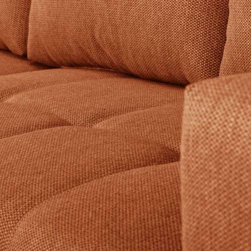 Canapé d'angle méridienne LILOU tissu brique vue détaillée