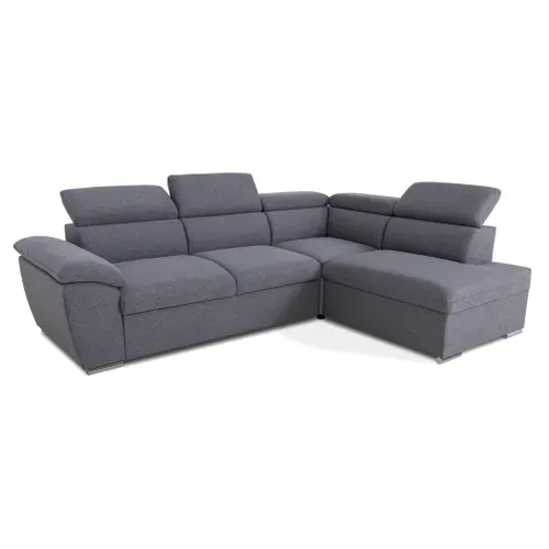 Canapé d'angle convertible méridienne réversible MANHATAN tissu gris