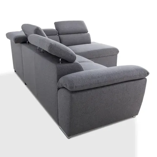 Canapé d'angle convertible méridienne réversible MANHATAN tissu gris